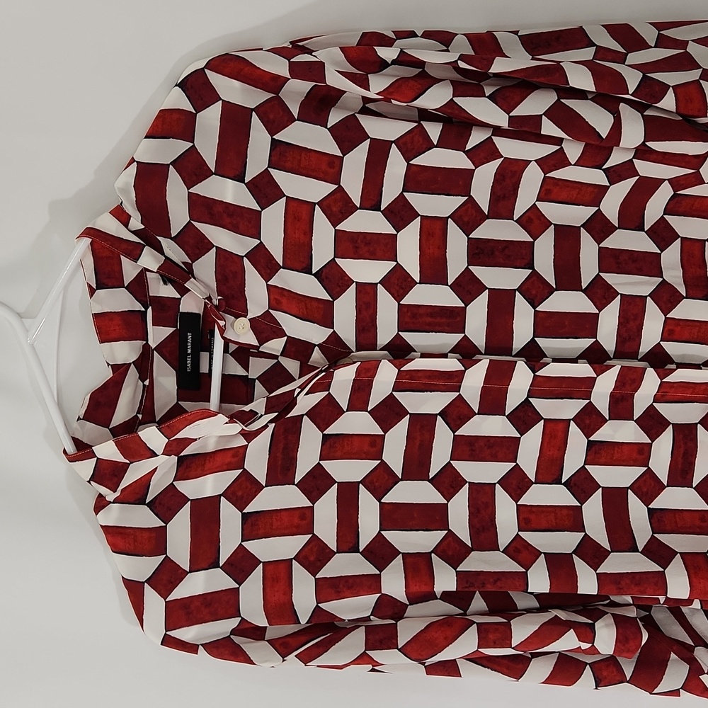 Isabel Marant Cade Blouse Geometric Size EU 40/ US Large NWT - Picture 5 of 13